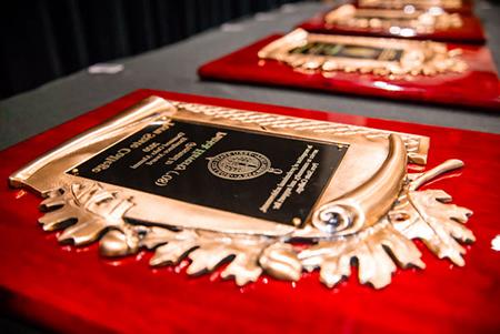 Alumni award plaques.